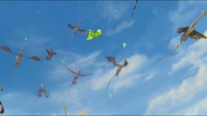 HTTYD TV Series - scene showing dragons pooping while flying.