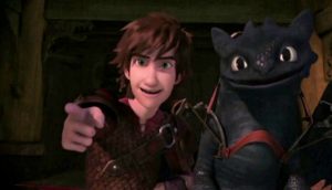Hiccup and Toothless, happy