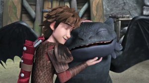 Hiccup and Toothless Cuddling