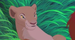 Nala looking at Simba with bedroom eyes, in the 1994 original