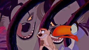 Hyenas about to eat Timon and Zazu