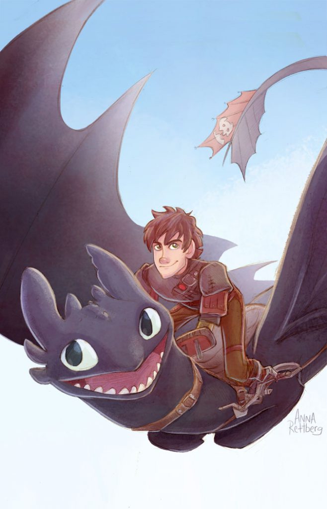 Toothless and Hiccup - by AeRettberg