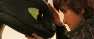 Hiccup saying goodbye to Toothless forever