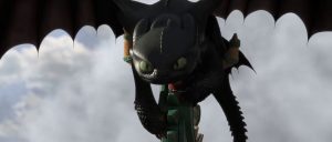 Toothless guarding entrance to Hidden World
