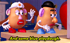 "and some blue playdough"